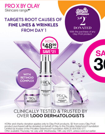 Priceline Pro X by Olay Skincare Range each offer