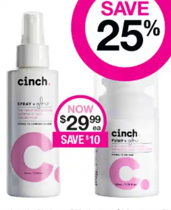 Priceline Cinch Spray+Glow or Pump+Glow offer