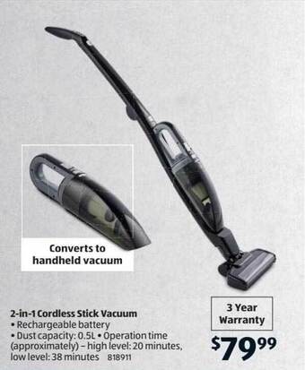 ALDI 2-in-1 cordless stick vacuum offer