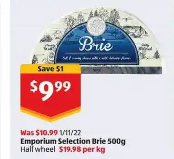 ALDI Emporium selection brie offer