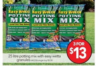 Cheap as Chips 25 Litre Potting Mix With Easy Wetta Granules offer