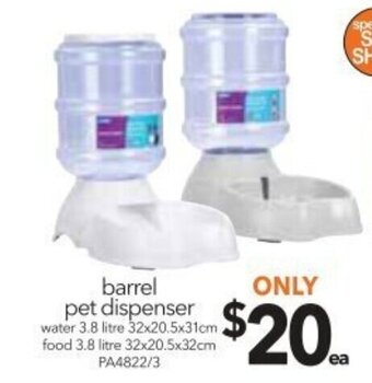 Cheap as Chips Barrel Pet Dispenser offer