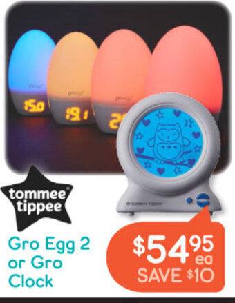 Baby Bunting Tommee Tippee Gro Egg 2 Or Gro Clock offer
