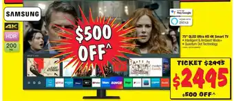 JB Hi-Fi Samsung - 75" QLED Ultra HD 4K Smart TV - 514204 offer