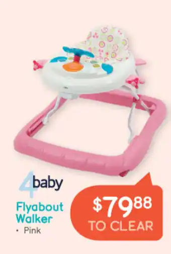 Baby Bunting 4Baby Flyabout Walker - Pink offer