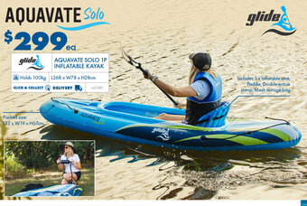 BCF Glide Aquavate Solo 1P Inflatable kayak offer