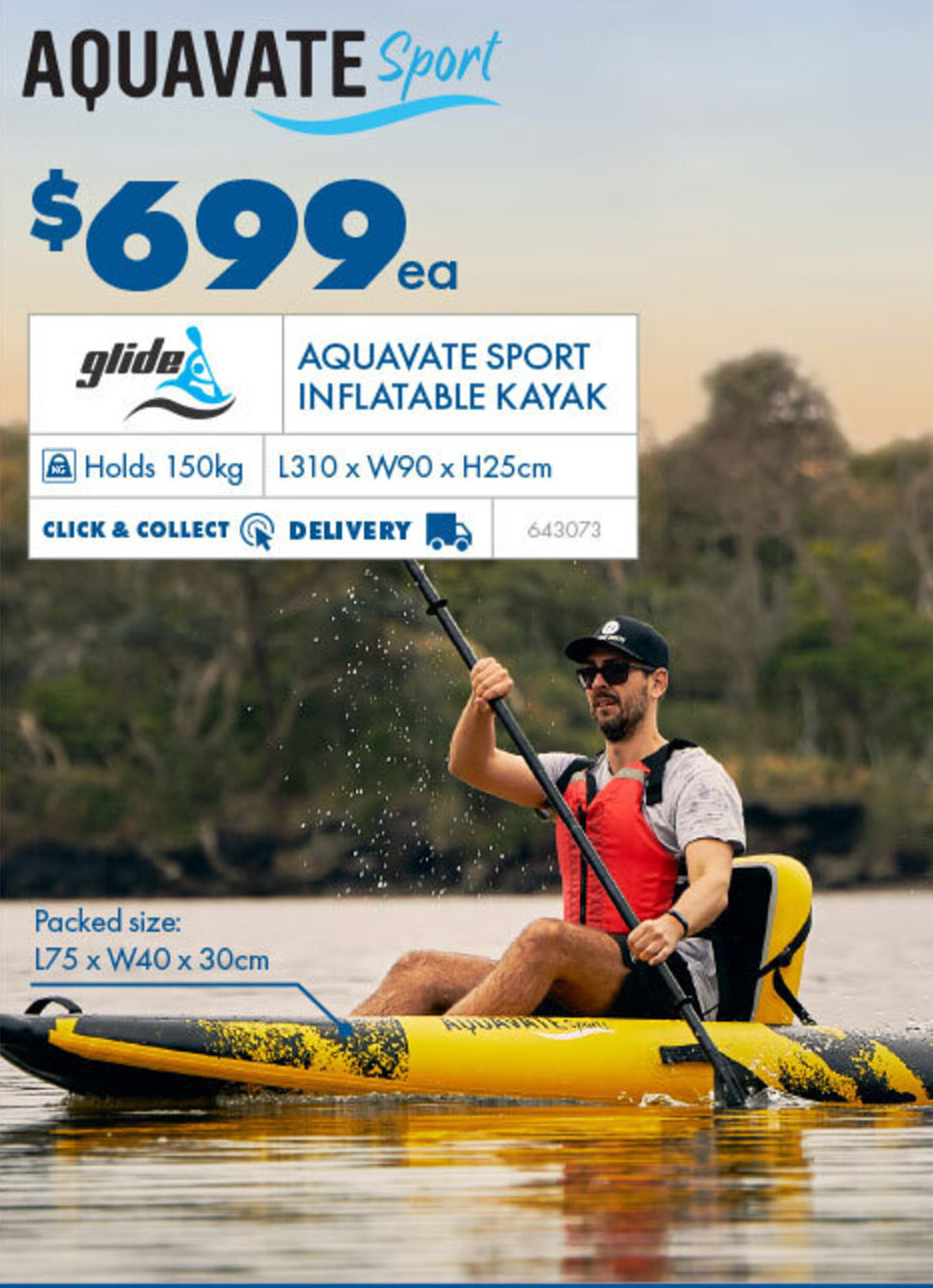Glide Aquavate Sport Inflatable Kayak offer at BCF