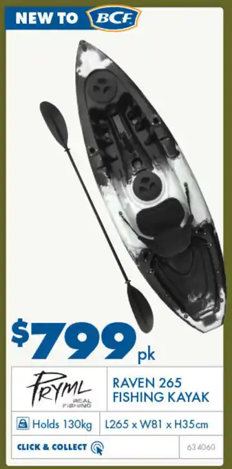 BCF Pryml Raven 265 Fishing Kayak offer