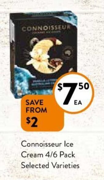 Foodworks Connoisseur Ice Cream 4/6 Pack offer