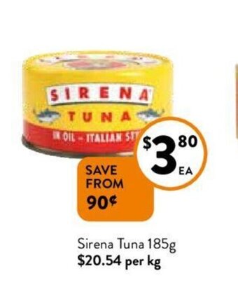 Foodworks Sirena Tuna offer