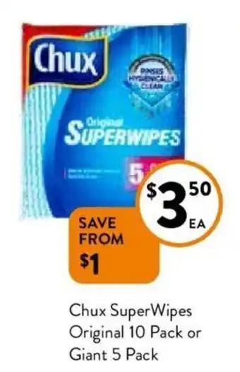 Chux Super Wipes Original 10 Pack Or Giant 5 Pack