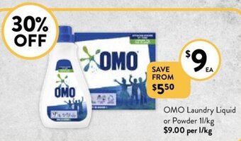 Foodworks Omo Laundry Liquid Or Powder offer