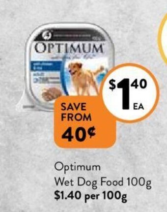 Foodworks Optimum Wet Dog Food 100g offer
