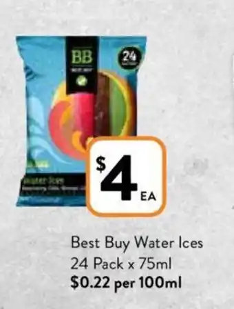 Foodworks Best Buy Water Ices 24 Pack x 75ml offer