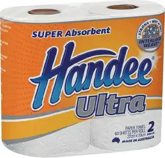 IGA Handee Ultra Paper Towel 1-2 Pack Selected Varieties offer