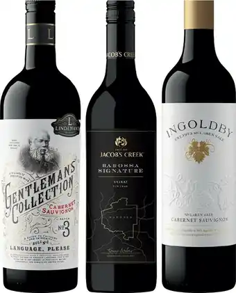 IGA Lindemans Gentlemans Collection, Jacobs Creek Barossa Signature or Ingoldby 750mL Varieties offer