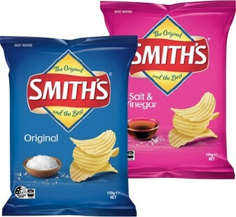 IGA Smiths Crinkle Cut, Poppables or CC's Chips 90-175g Selected Varieties offer