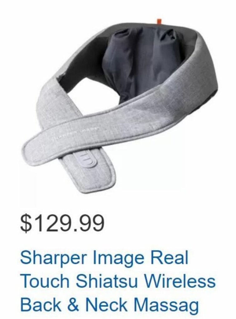 Sharper Image Real Touch Shiatsu Wireless Back & Neck Massage offer at