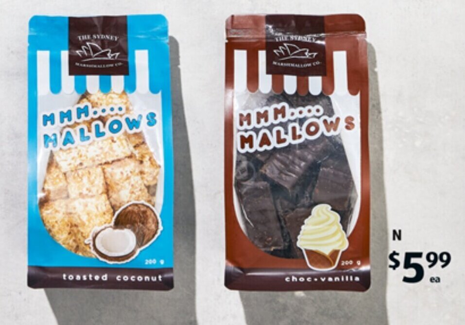 The Sydney Marshmallow Co. Mallows 200g offer at ALDI