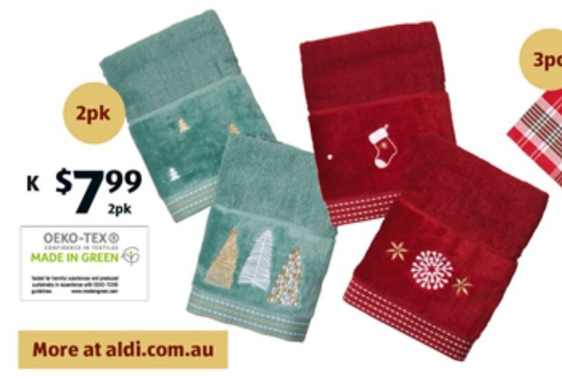 Hand Towel 2pk offer at ALDI
