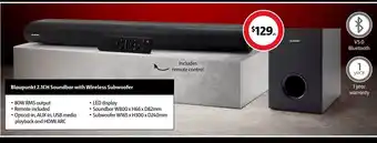 Coles Blaupunkt 2.1ch Soundbar With Wireless Subwoofer offer
