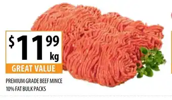 Supabarn Premium Grade Beef Mince 10% Fat Bulk Packs offer