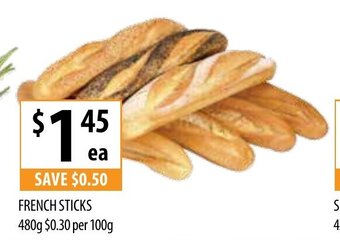 Supabarn French Sticks 480g offer