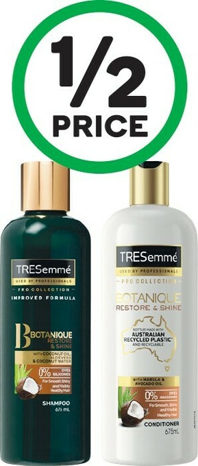 Woolworths TRESemme Shampoo or Conditioner Restore & Shine 675ml offer
