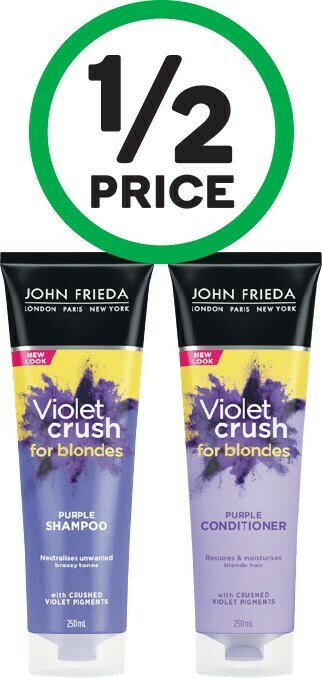 Woolworths John Frieda Violet Crush Purple Shampoo or Conditioner 250ml offer