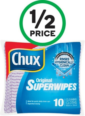 Woolworths Chux Original Superwipes Pk 10 offer