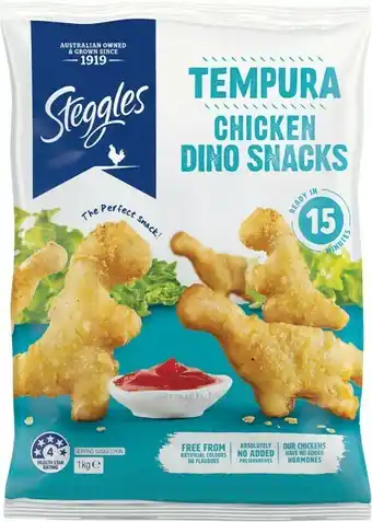 Steggles Frozen Chicken Breast Fingers or Dino Snacks 1 kg – From the Freezer