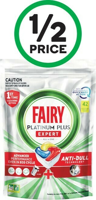 Woolworths Fairy Platinum Plus Dishwashing Tablets Pk 42 offer
