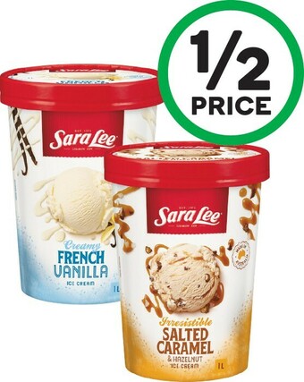 Woolworths Sara Lee Ice Cream 1 Litre offer