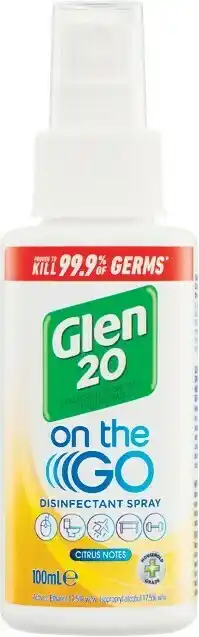 Woolworths Glen 20 On The Go Disinfectant Spray 100ml offer