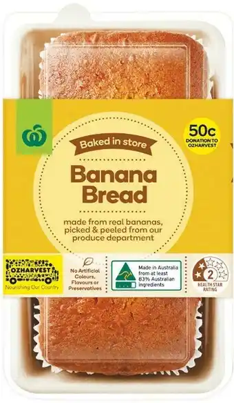 Woolworths Banana Bread or Banana Bread with Cadbury Choc Chips Loaf* offer