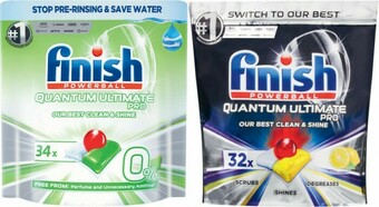 Coles Finish Quantum Ultimate Pro Dishwashing Tablets 32 Pack or 0% Pro 34 Pack offer
