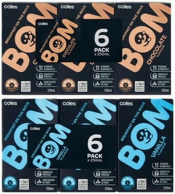 Coles Coles BOM Liquid Breakfast 6x250mL offer