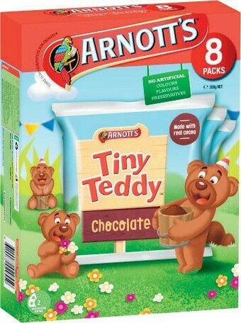Coles Arnott's Multipack Tiny Teddy Biscuits 8 Pack 184g-200g offer