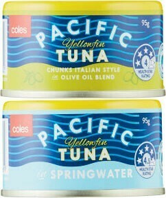Coles Coles Pacific Tuna 95g offer