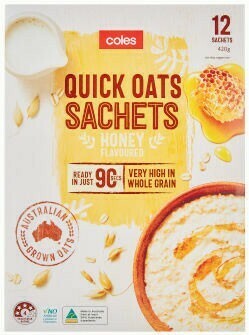 Coles Coles Quick Oats Sachets 420g offer