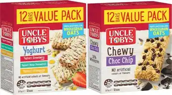 Coles Uncle Tobys Muesli Bar Value Pack 375g offer