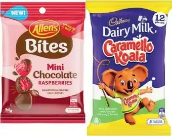 Coles Nestlé or Allen's Chocolate Bites 110g-140g or Cadbury Sharepack 144g-180g offer