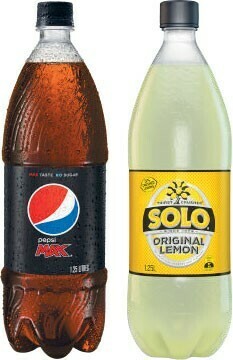 Coles Pepsi, Sunkist or Solo Soft Drink 1.25 Litre offer