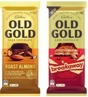 Coles Cadbury Old Gold Block Chocolate 170g-180g or Toblerone 200g offer