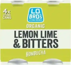 Coles Lo Bros Kombucha Cans 4x375mL offer