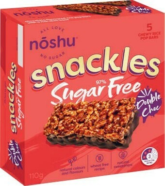 Coles Noshu Sugar Free Snackles Bars 110g offer