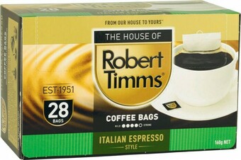 Coles Robert Timms Coffee Bags 28 Pack offer