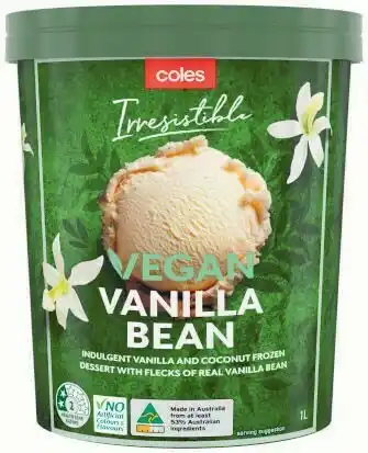 Coles Coles Irresistible Vegan Tub 1 Litre offer