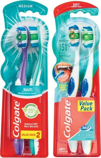 Coles Colgate 360° Value Pack Toothbrush 2 Pack offer