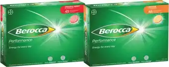 Coles Berocca Performance Effervescent Original or Orange Tablets 45 Pack offer